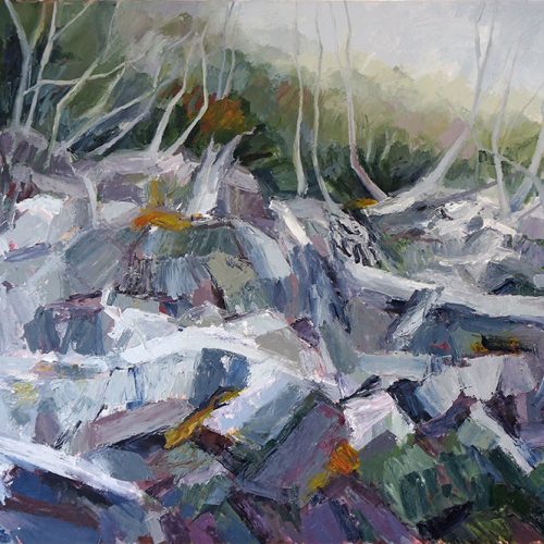 Along the Organ Pipes Track 2, oil on canvas, 100x150cm