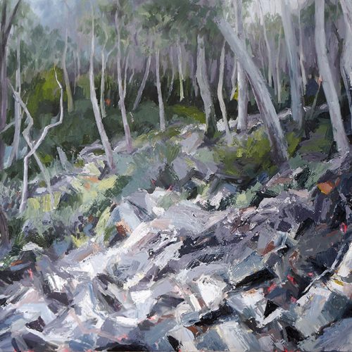 Along the Organ Pipes Track 3, oil on canvas, 100x150cm
